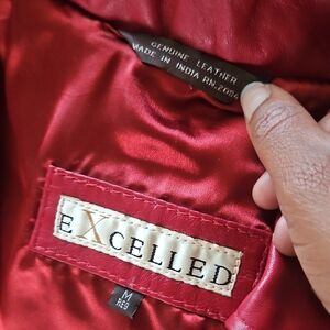 Excelled Women's Red Leather Jacket